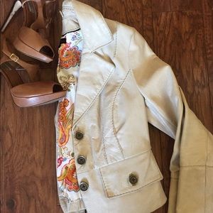 White Vintage Wilson Leather Bolero Jacket