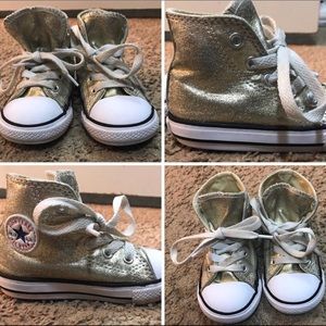 Toddlers Gold shimmer high top Converse