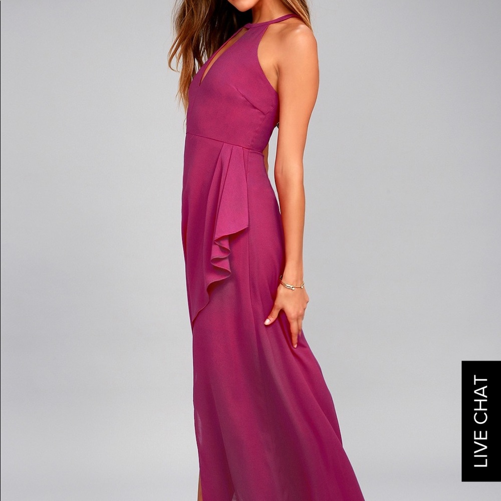 NEW! Lulu's I Spy Magenta Maxi Dress