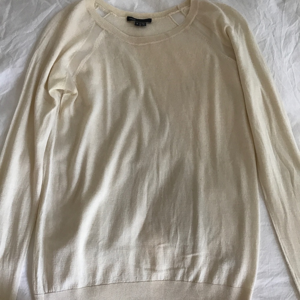 Vince silk and wool lightweight knit cream /beige