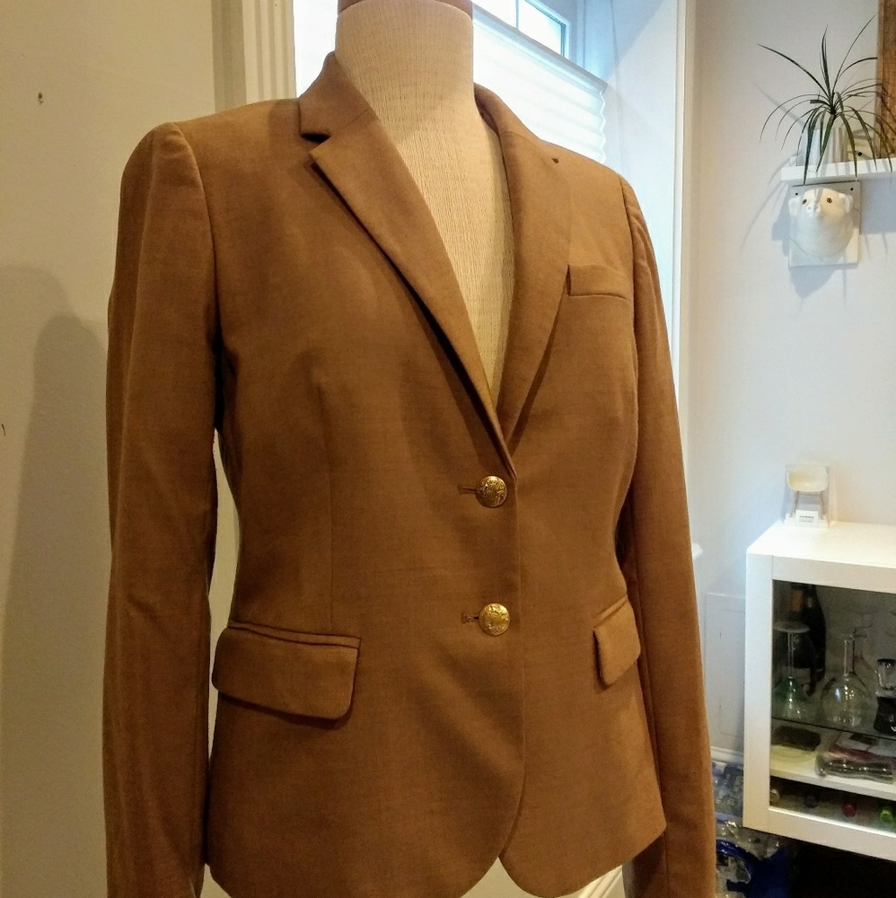 J Crew Tan Schoolboy Blazer Size 8