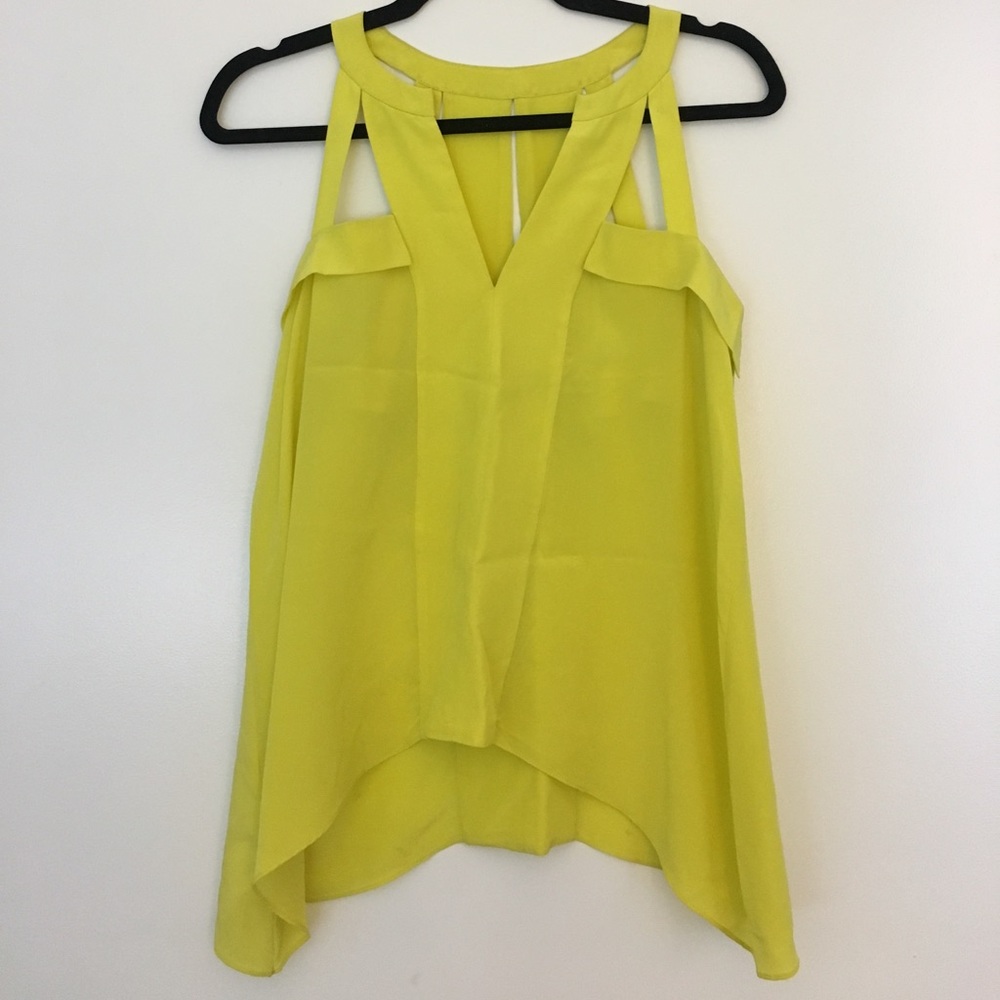 BCBG Citron Cut-Out Blouse