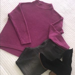 Old Navy Mock Neck Pullover Sweater, Pink, L