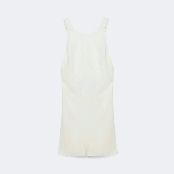 ZARA New Ecru Short Jumpsuit With Open Back - Picture 5 of 6