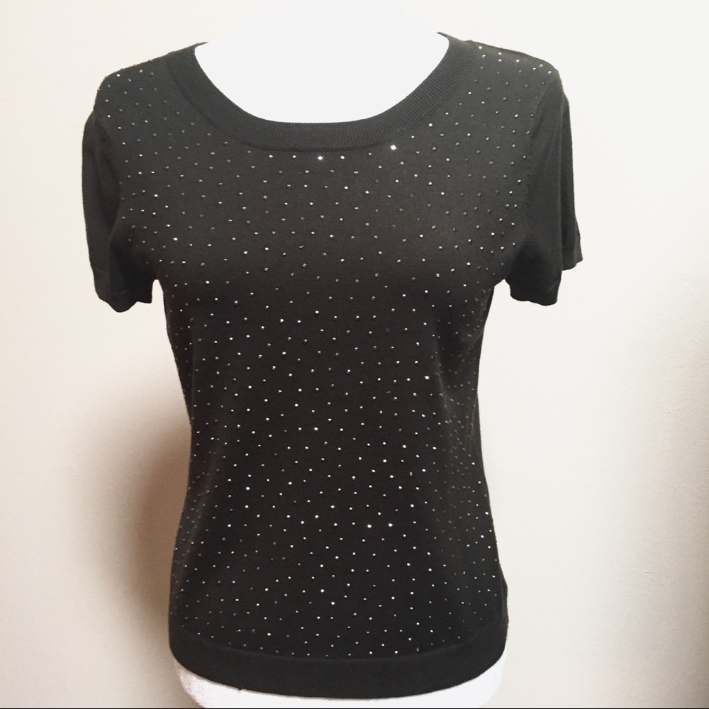 PHILOSOPHY REPUBLIC CLOTHING Rhinestone Knit Top