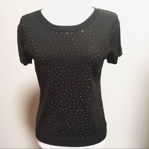 PHILOSOPHY REPUBLIC CLOTHING Rhinestone Knit Top