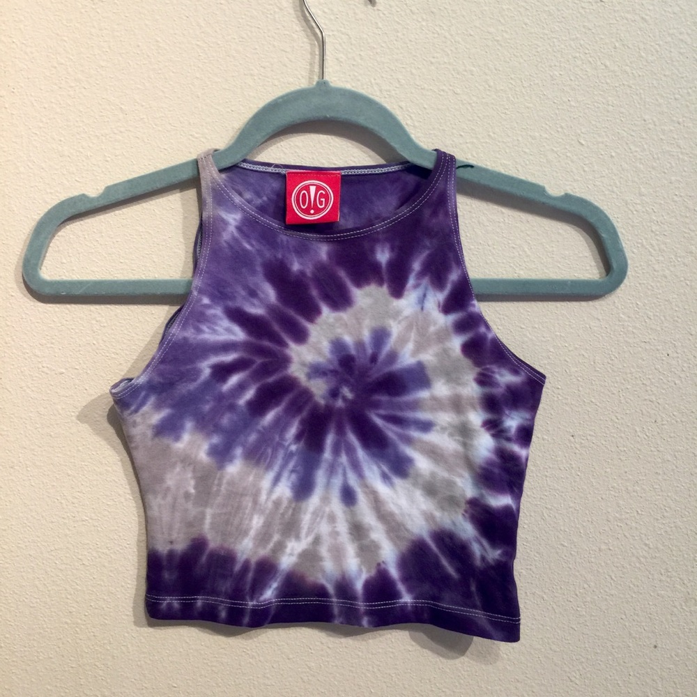 Purple tie dye crop top