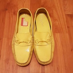yellow patent leather Cole Haan loafers