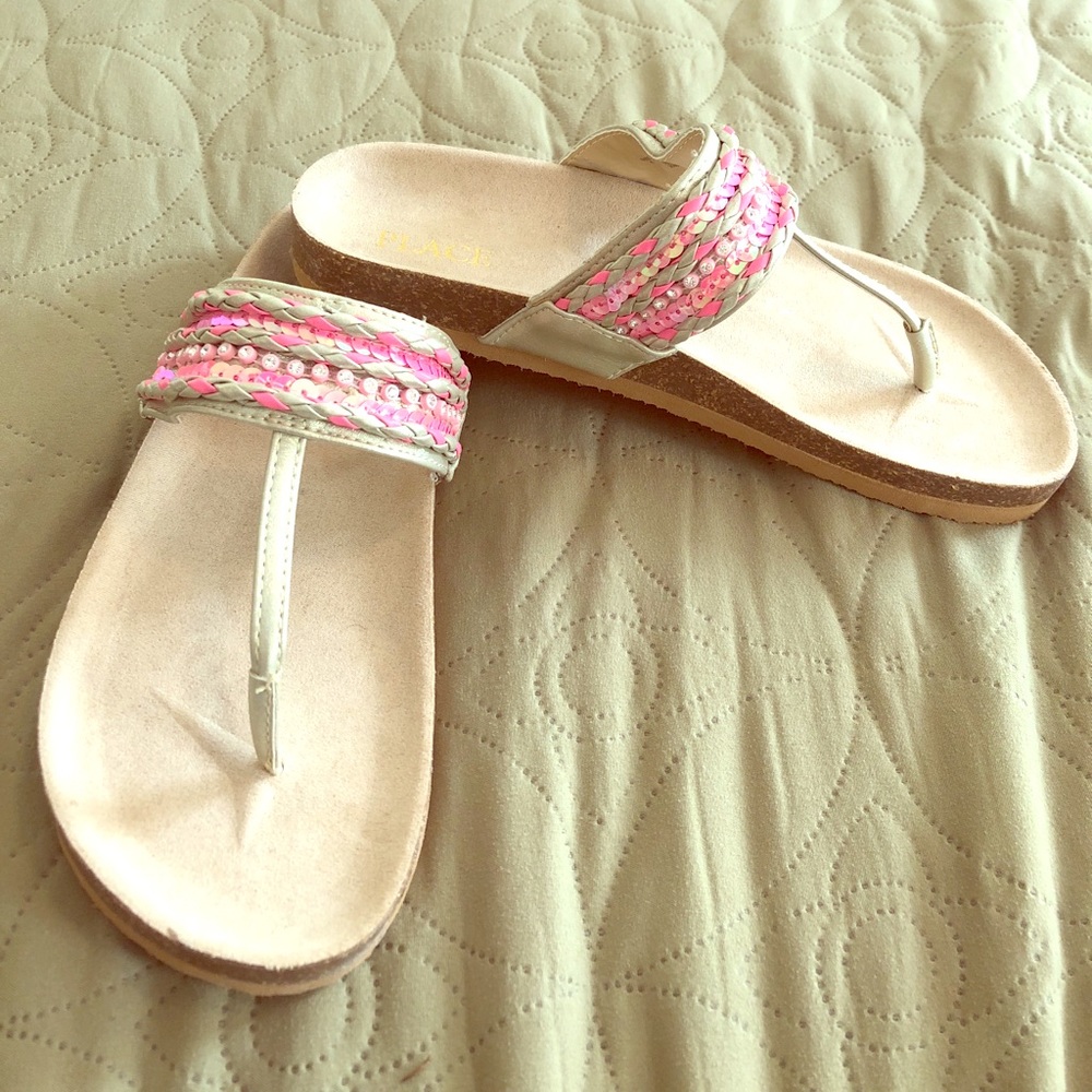 Gold and Pink Girls Sandals