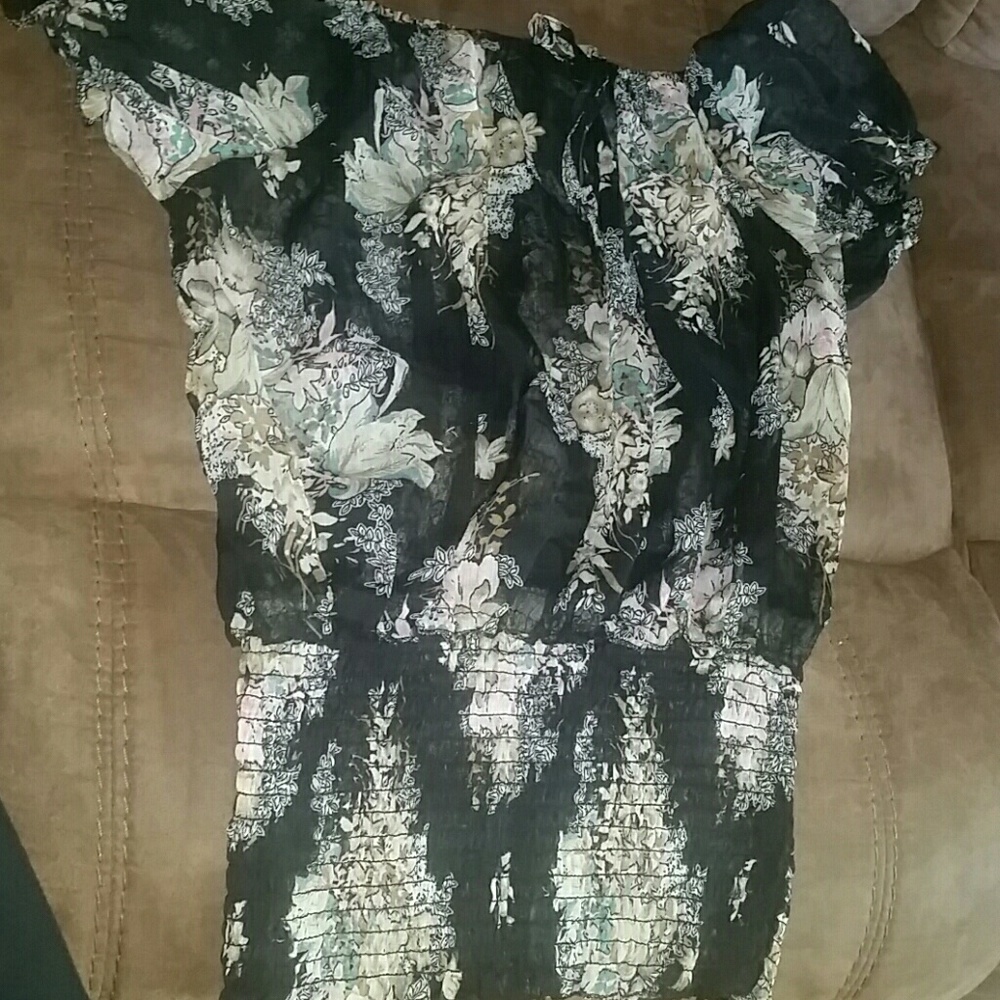 Sheer floral blouse