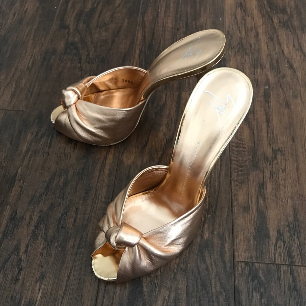 Giuseppe Zanotti Rose Gold High Heel Mules