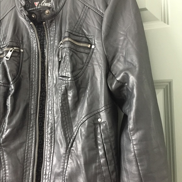 GUESS - Black leather jacket - Picture 5 of 5
