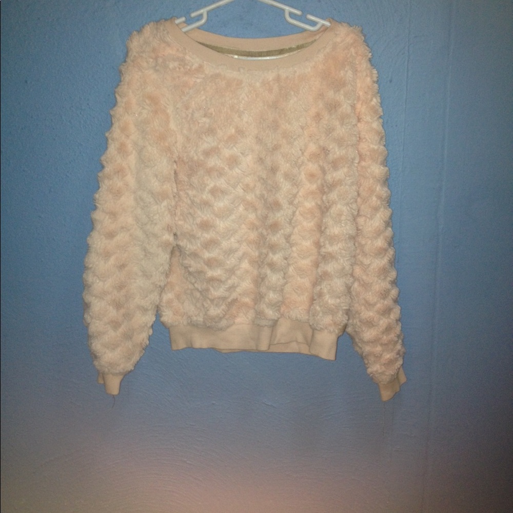Xhilaration Pink Faux Fur Sweater