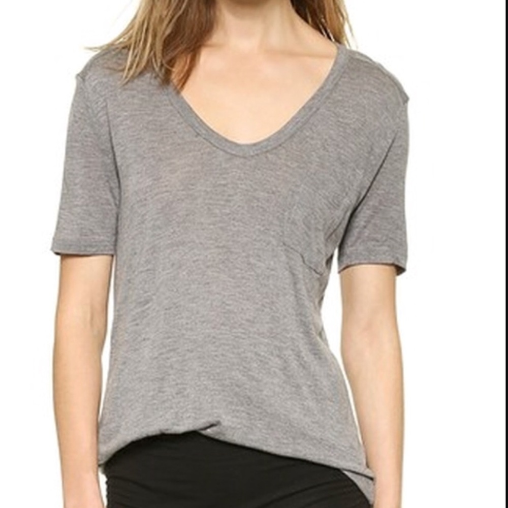 T by Alexander Wang Classic Pocket Tee Gray
