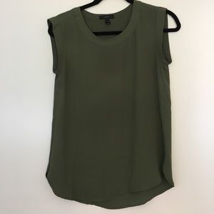 Army green sleeveless blouse
