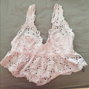 Aerie baby pink lace bralette