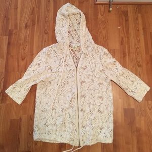 Lace zip-up w hood - brand Staring at Stars - sz M