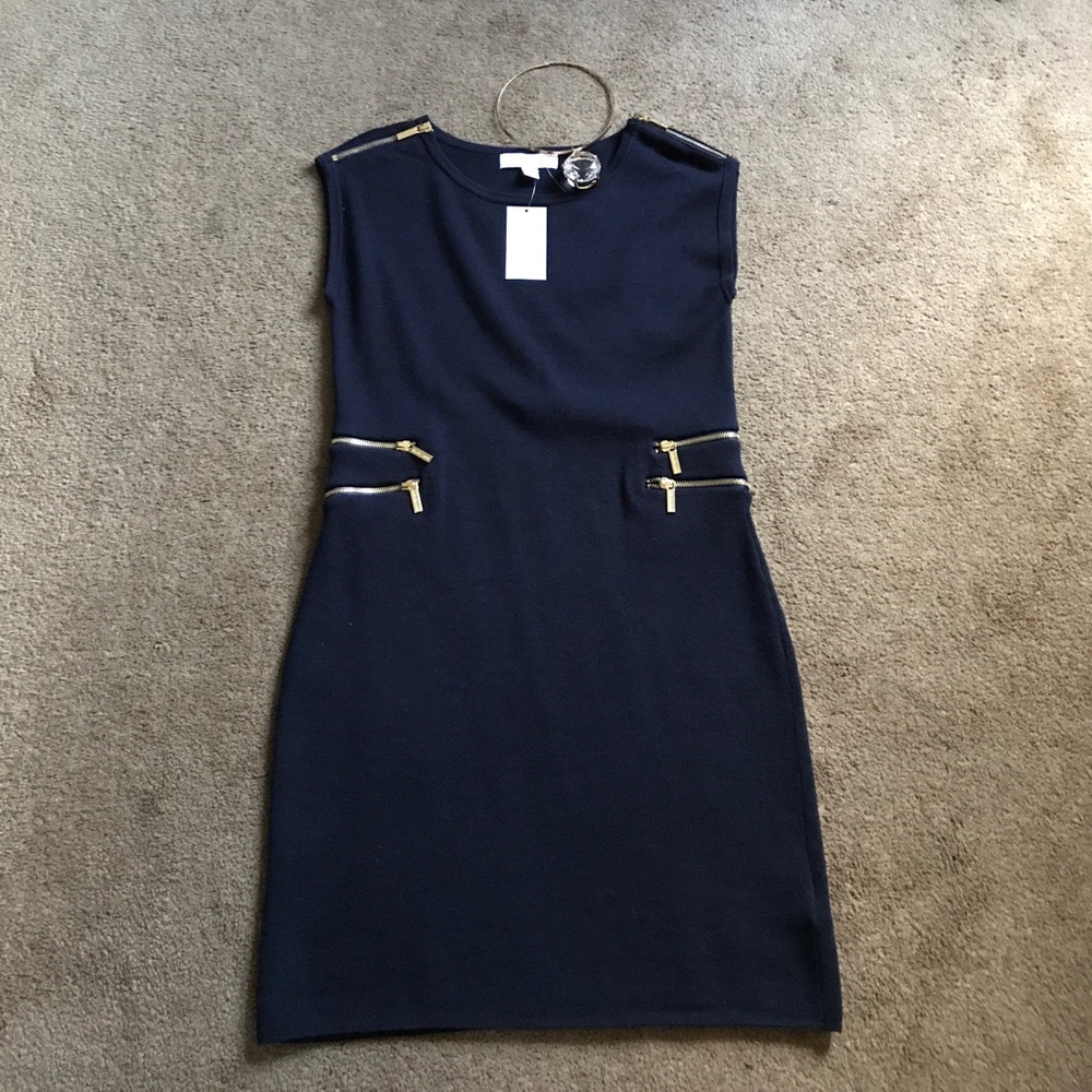 Michael Kors Navy£ Gold Sweater Dress