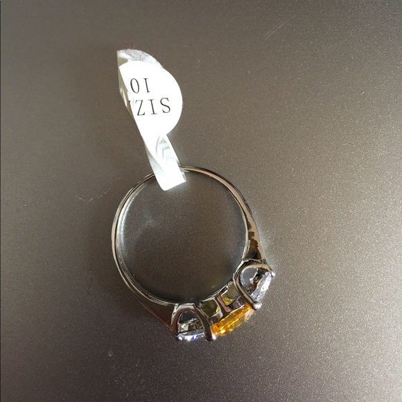 Honey Yellow and White Gem Ring - Picture 2 of 3