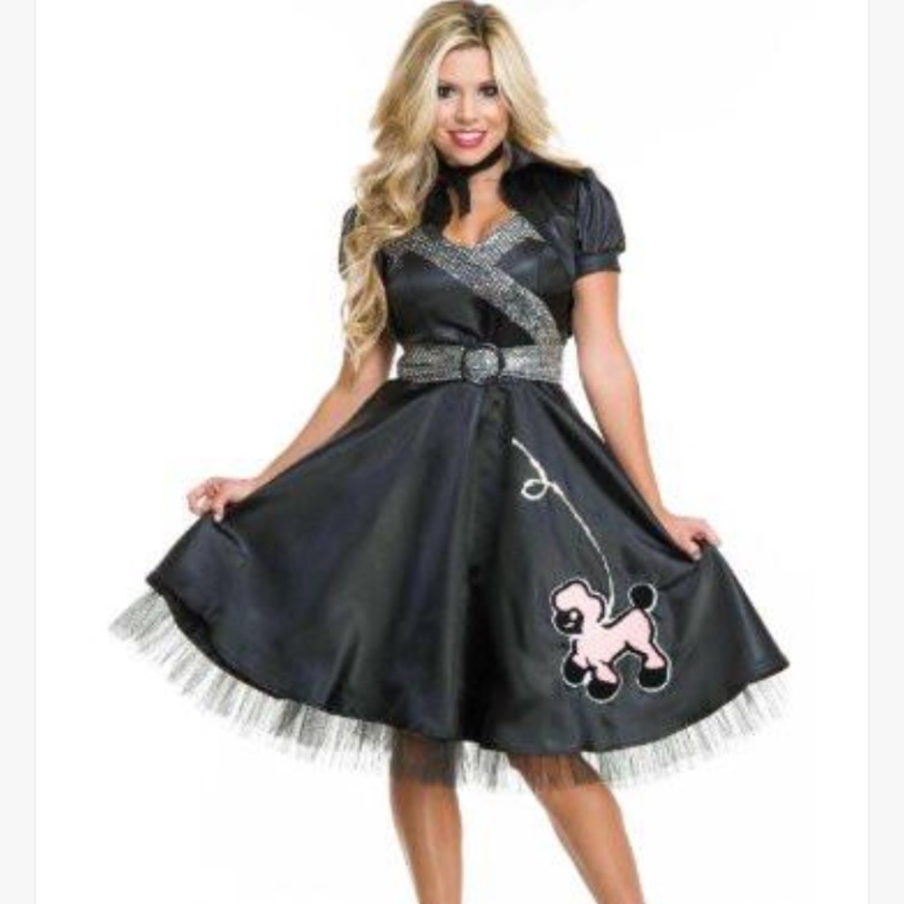 Satin poodle dress costume