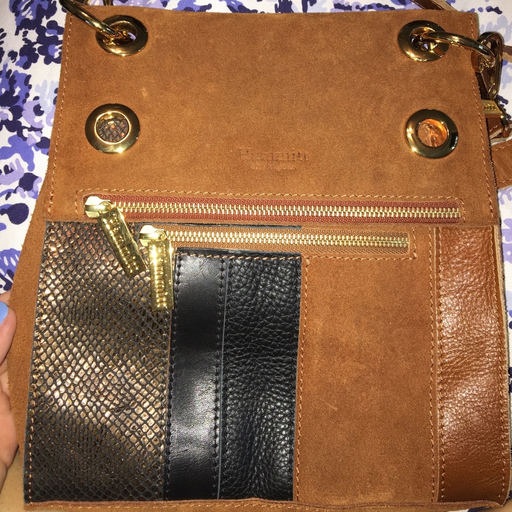 Hammit Los Angeles- suede w/ snakeskin design bag