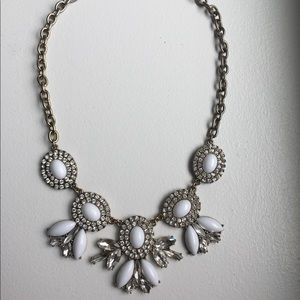 Jcrew statement necklace white and gold