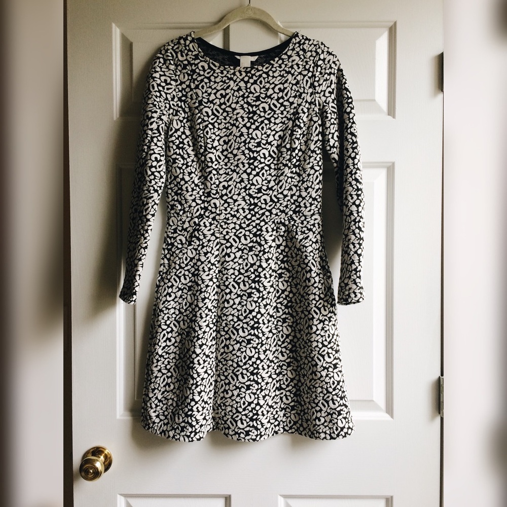 Leopard Print Long Sleeve Dress