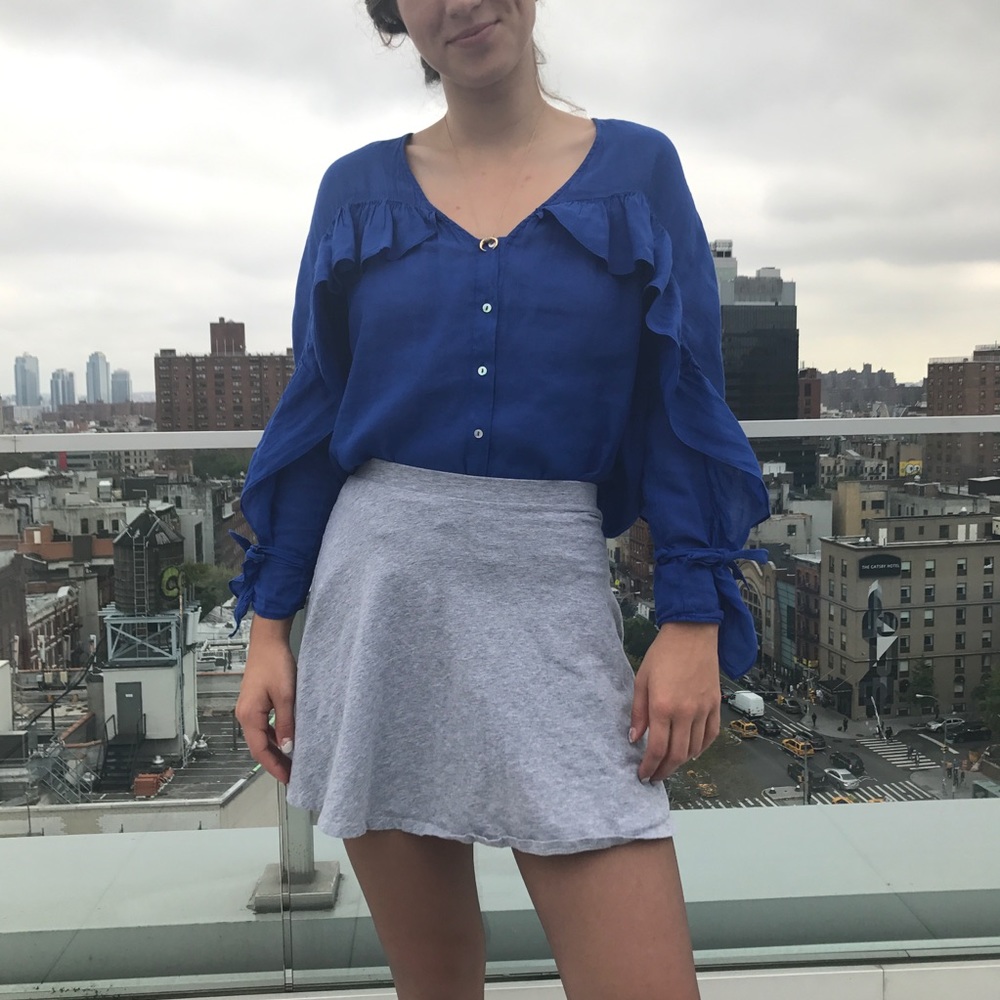 Zara Ruffle Blouse with Statement Sleeve