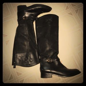Black Simone riding boots - Tory Burch