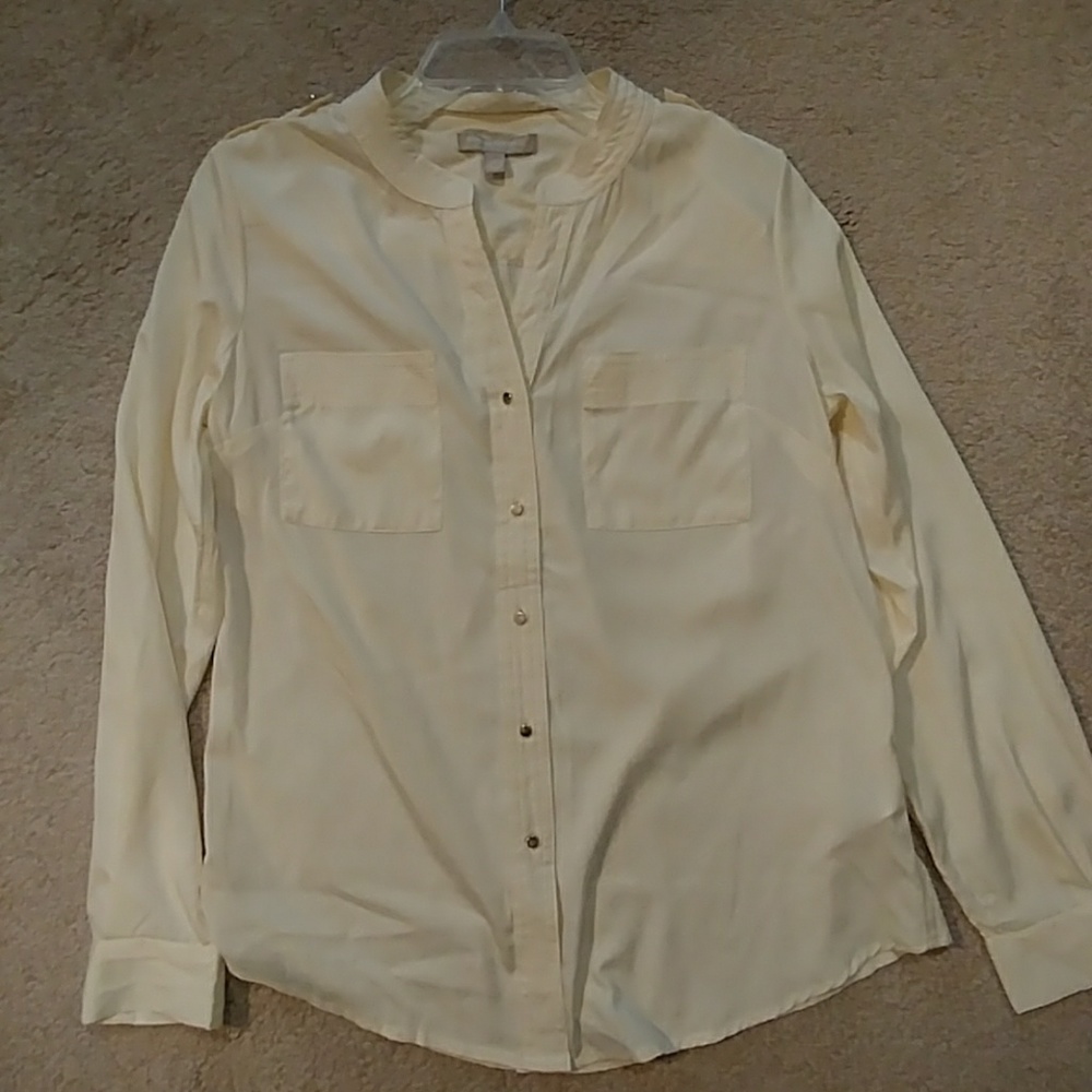 Cream long sleeve blouse