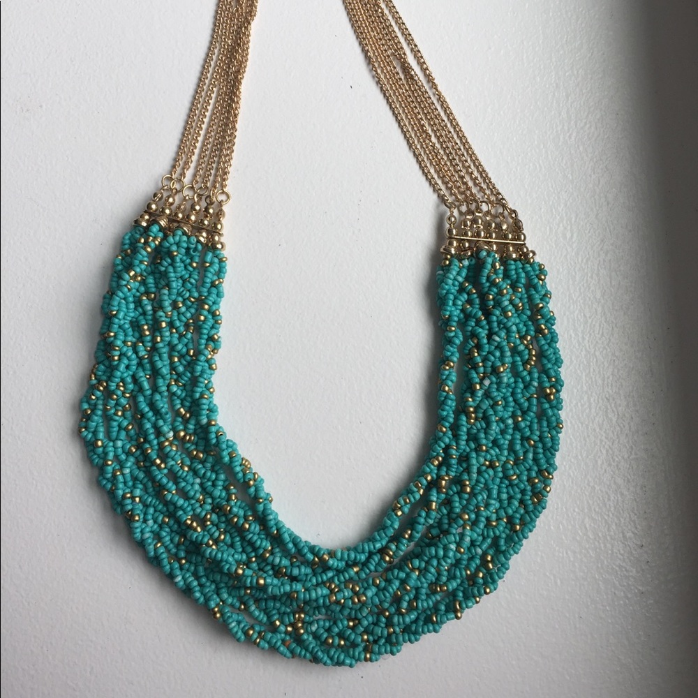 Turquoise multi strand necklace