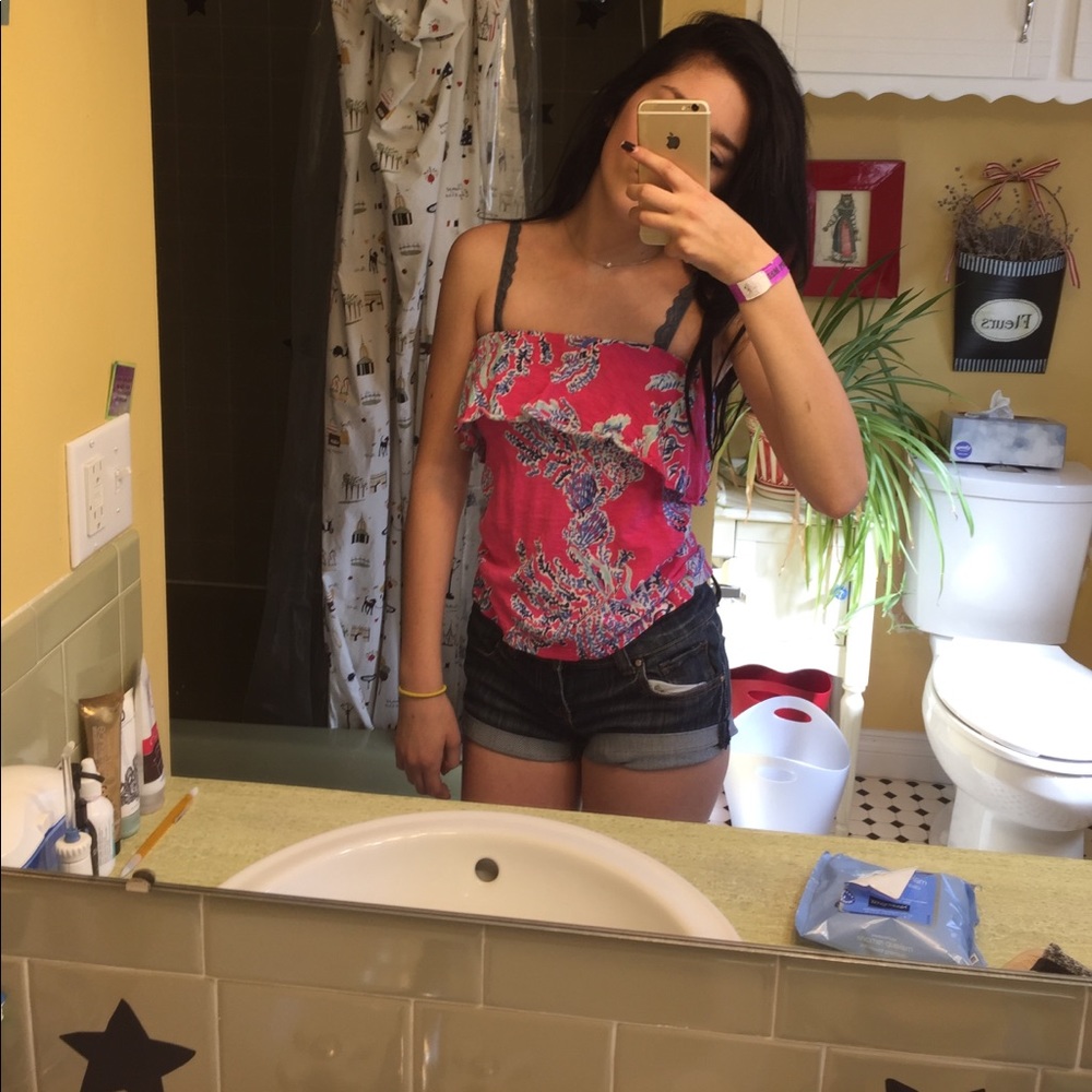 lilly pulitzer strapless flowy top