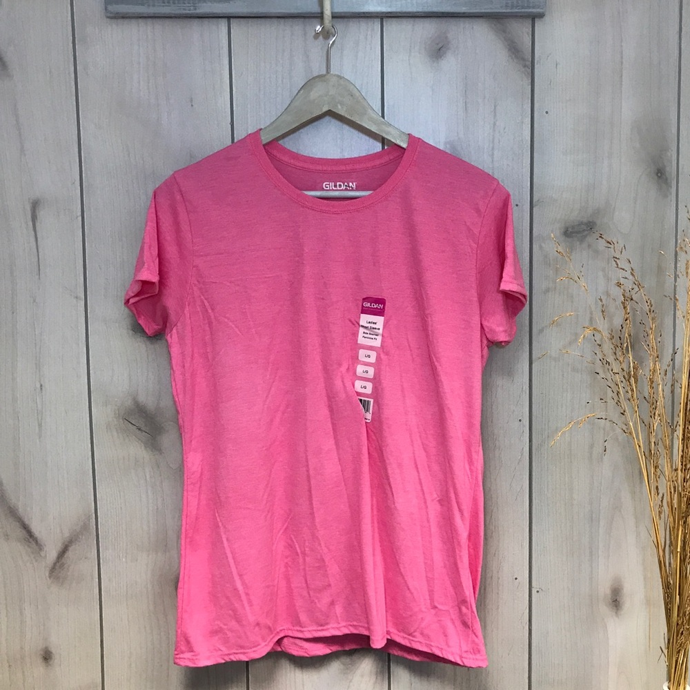 Pink Women's Short Sleeve Feminine Fit T-shirt L
