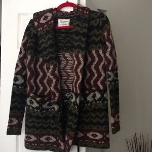 Abercrombie Olive PATTERNED COATIGAN