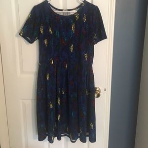 XL Amelia dress -feathers