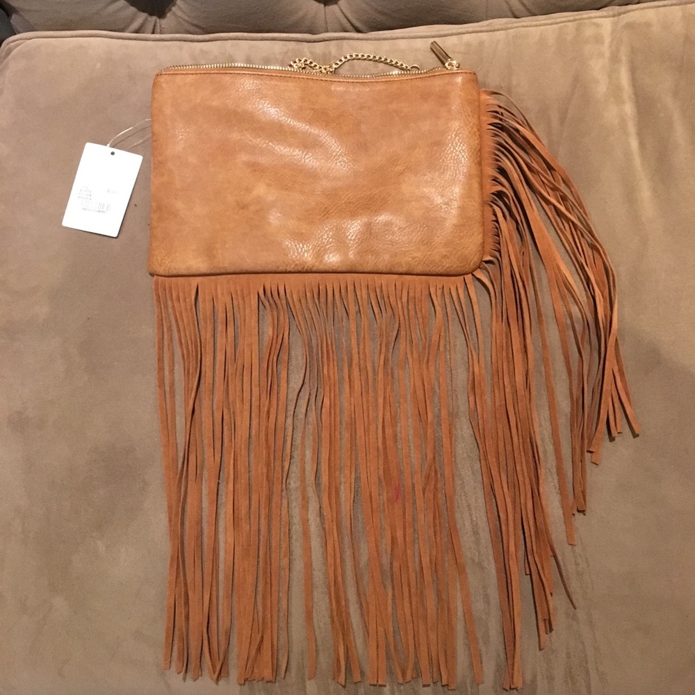 Brown Fringe Crossbody Bag