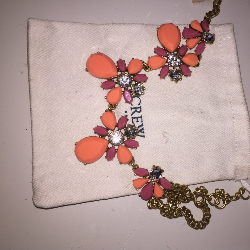 orange and purple J. Crew statement necklace✨