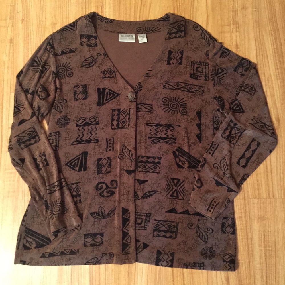 ❤️SALE❤️ Chico’s Travelers Aztec Print Cardigan
