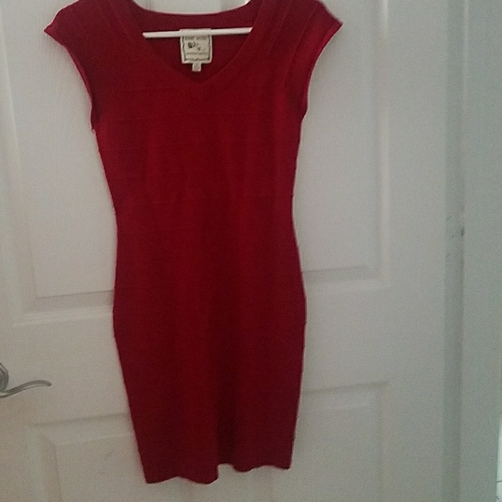 Red sweater dress