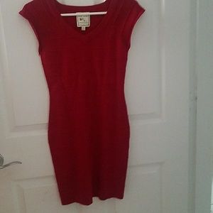 Red sweater dress