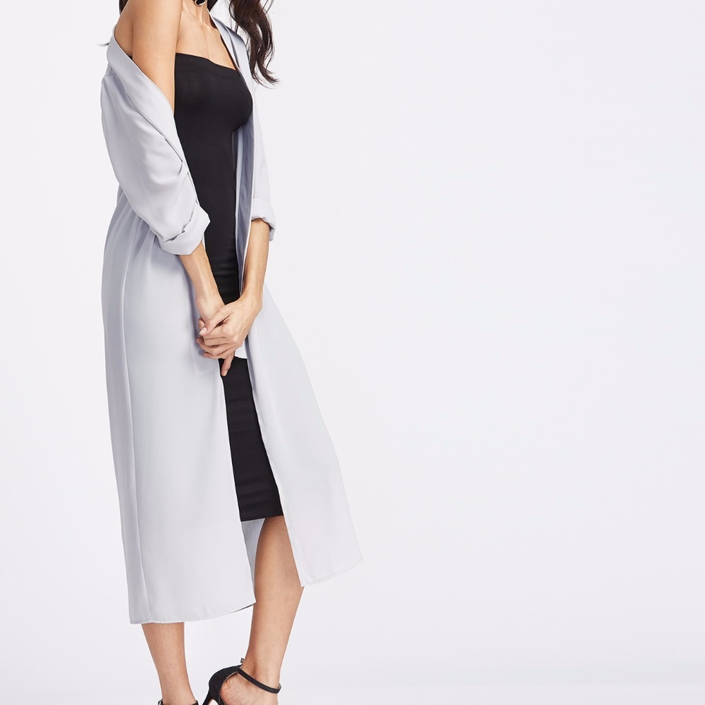 NWT Light Grey Sheer Kimono