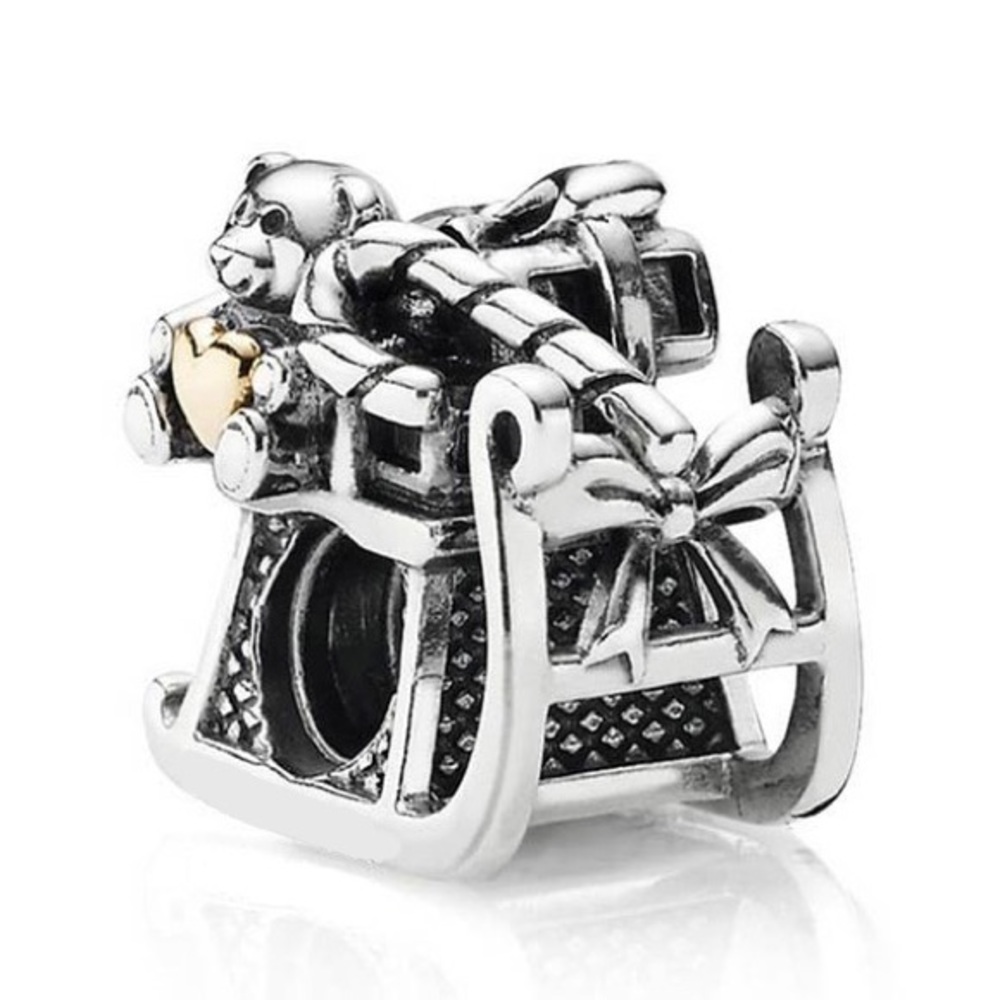 PANDORA 14K & Silver Santa's Sleigh Charm