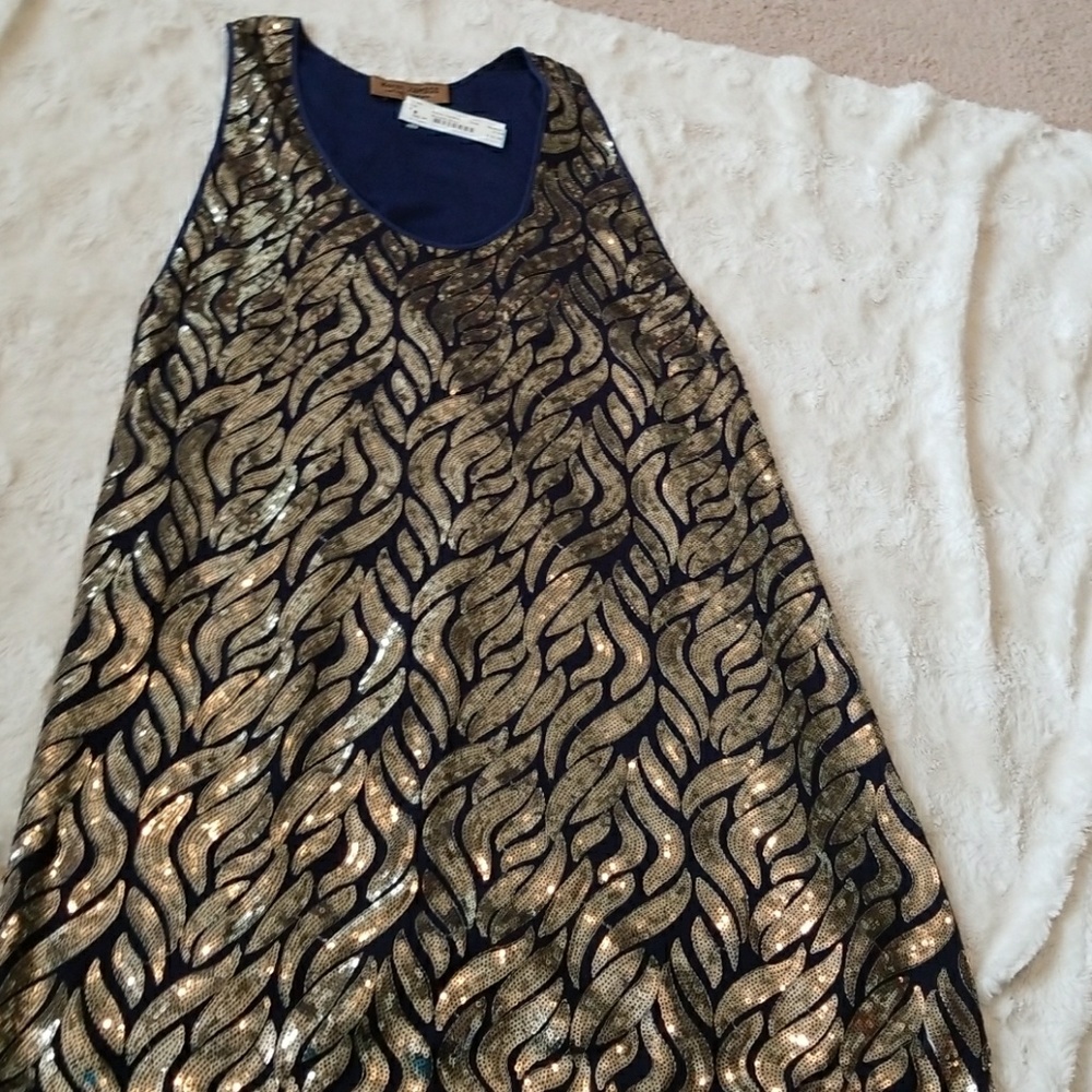 Sequin blue dress.