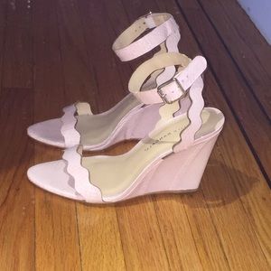 Loeffler Randall wedge sandal in pale pink