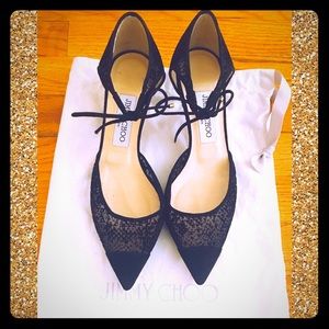 Auth Jimmy Choo Velvet Pointed Toe Pump