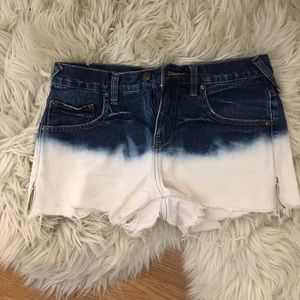 Dip-dyed denim shorts