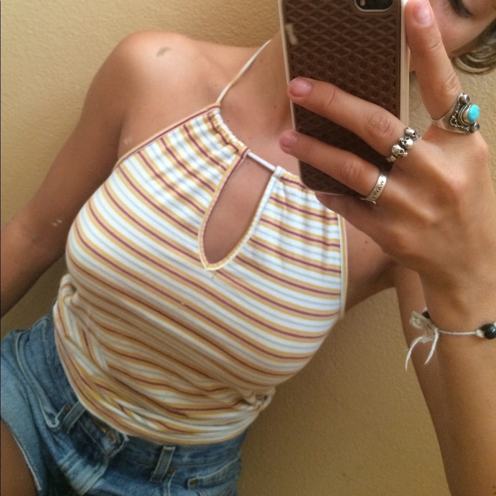 Striped halter top