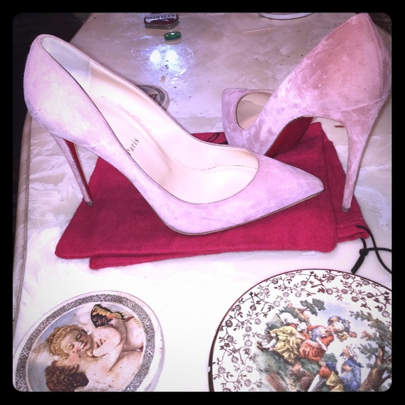 Authentic Christian Louboutin Pink Suede Pigalle - Picture 3 of 5