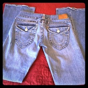 True Religion Jeans, sz 30, distressed, Flare leg