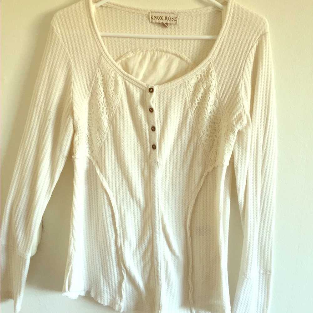 Beautiful BOHO cream long sleeve top